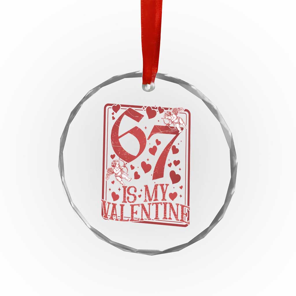 67 Valentines Playing Card Crystal Glass Ornament Funny Six Seven Relationship Meme TS14 Print Your Wear