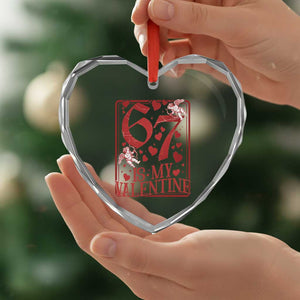 67 Valentines Playing Card Heart Crystal Glass Ornament Funny Six Seven Relationship Meme TS14 Print Your Wear