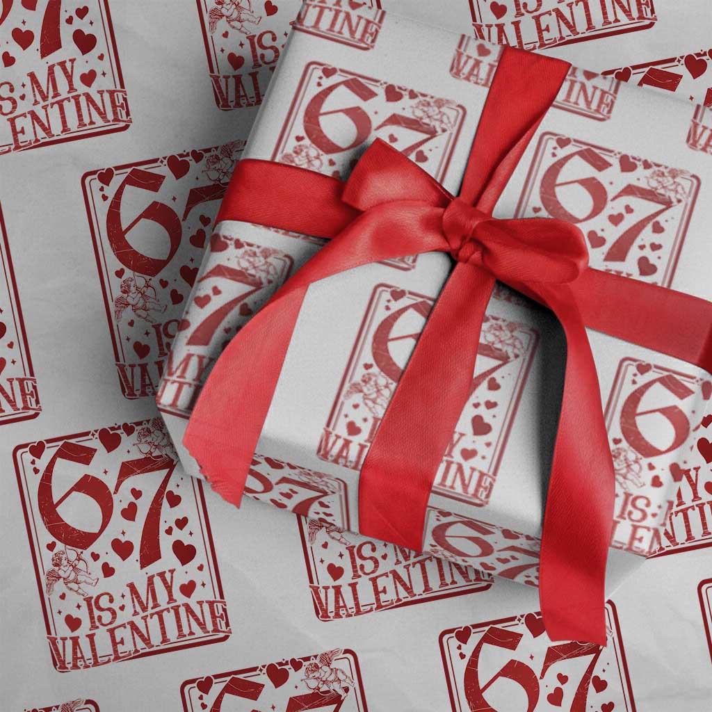 67 Valentines Playing Card Wrapping Paper Roll Funny Six Seven Relationship Meme TS14 White Print Your Wear