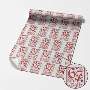 67 Valentines Playing Card Wrapping Paper Roll Funny Six Seven Relationship Meme TS14 Christmas Plaid Print Your Wear