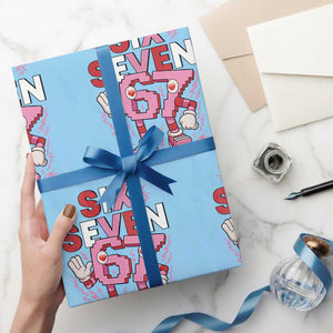 67 Valentines Wrapping Paper Roll Funny Six Seven Brainrot Meme TS14 Light Blue Print Your Wear