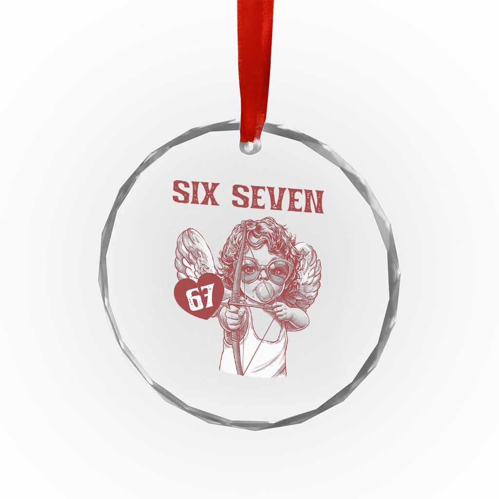 67 Valetines Meme Crystal Glass Ornament Funny Six Seven Valentines Day Heart TS14 Print Your Wear