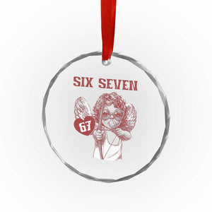 67 Valetines Meme Crystal Glass Ornament Funny Six Seven Valentines Day Heart TS14 Print Your Wear