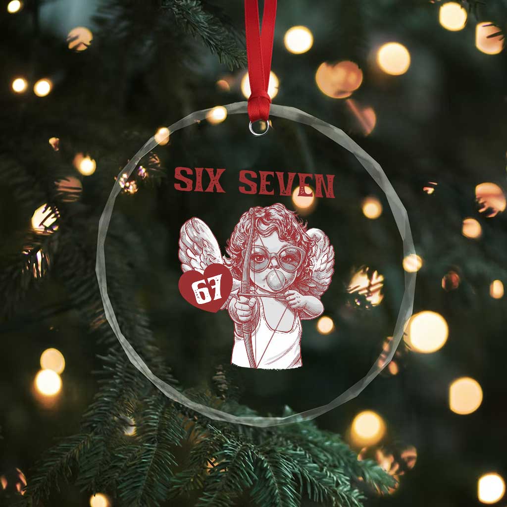 67 Valetines Meme Crystal Glass Ornament Funny Six Seven Valentines Day Heart TS14 Print Your Wear