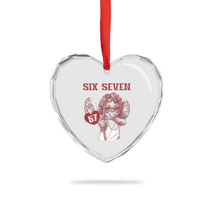 67 Valetines Meme Heart Crystal Glass Ornament Funny Six Seven Valentines Day Heart TS14 Print Your Wear