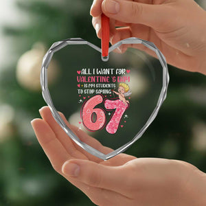 67 Valetines Meme Heart Crystal Glass Ornament Funny Teacher Sayings Six Seven TS14 Print Your Wear