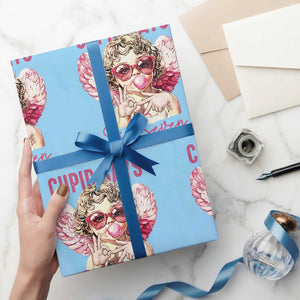 67 Valetines Wrapping Paper Roll Funny Cupid Says Six Seven TS14 Light Blue Print Your Wear