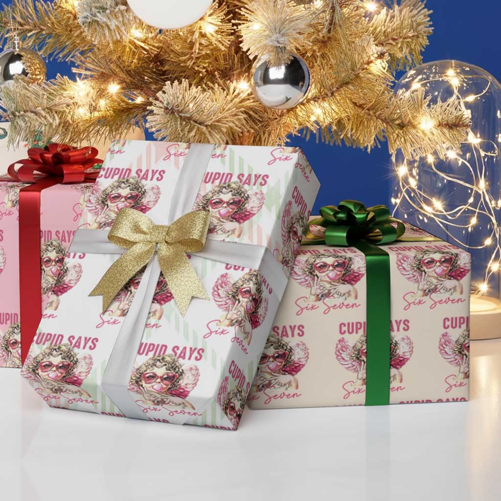 67 Valetines Wrapping Paper Roll Funny Cupid Says Six Seven TS14 Print Your Wear