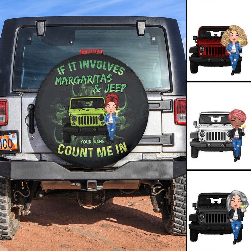 Custom JP Tire Cover With Camera Hole, If It Involves Margaritas And JP Count Me In Spare Tire Cover CTM Custom - Printyourwear