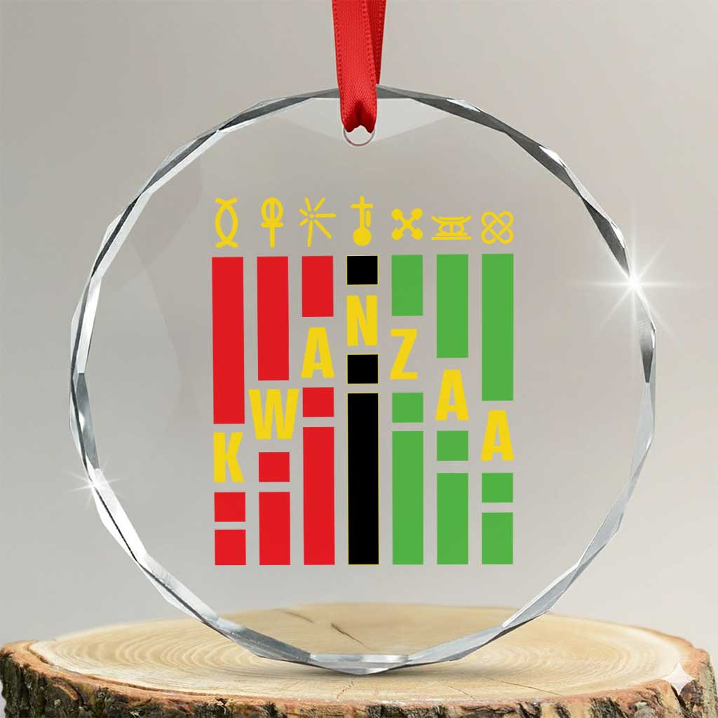 7 Principles Of Kwanzaa African American Crystal Glass Ornament TS09 Transparent Glass 3'' Circle Print Your Wear