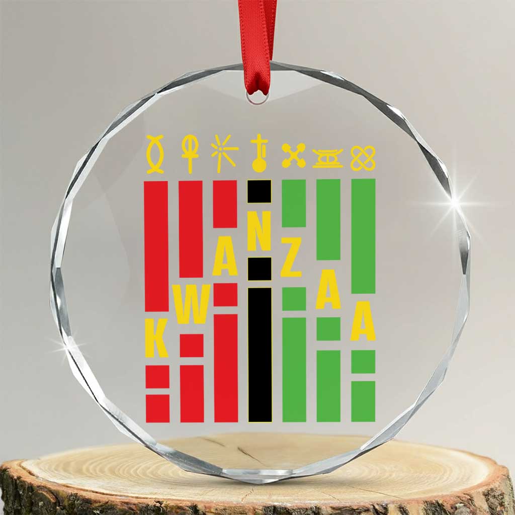 7 Principles Of Kwanzaa African American Crystal Glass Ornament TS09 Transparent Glass 3'' Circle Print Your Wear