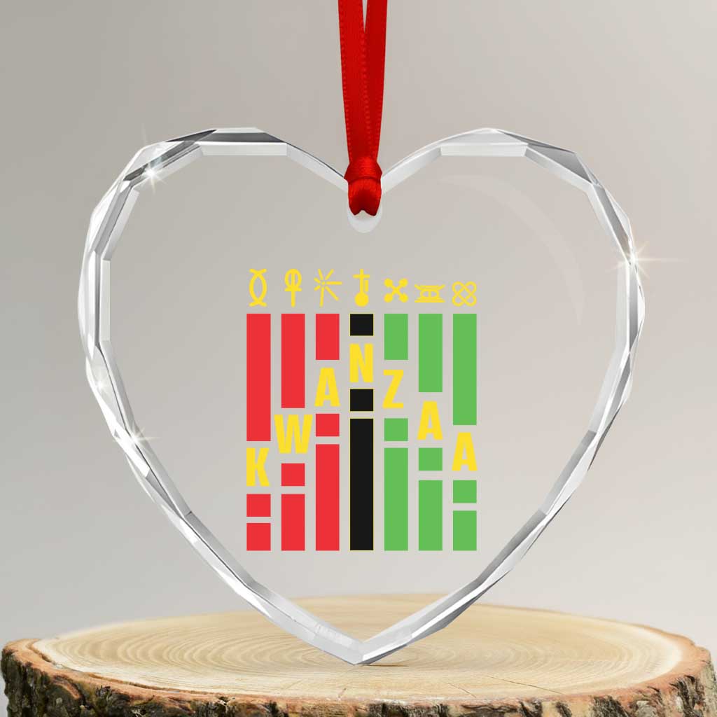 7 Principles Of Kwanzaa African American Heart Crystal Glass Ornament TS09 Transparent Glass 3'' Heart Print Your Wear