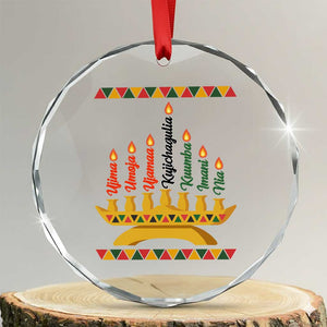 7 Principles Of Kwanzaa Crystal Glass Ornament Festival Of Lights African Heritage Gift TS12 Transparent Glass 3'' Circle Print Your Wear