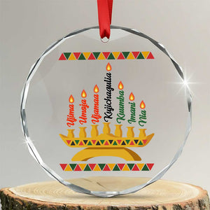 7 Principles Of Kwanzaa Crystal Glass Ornament Festival Of Lights African Heritage Gift - Print Your Wear