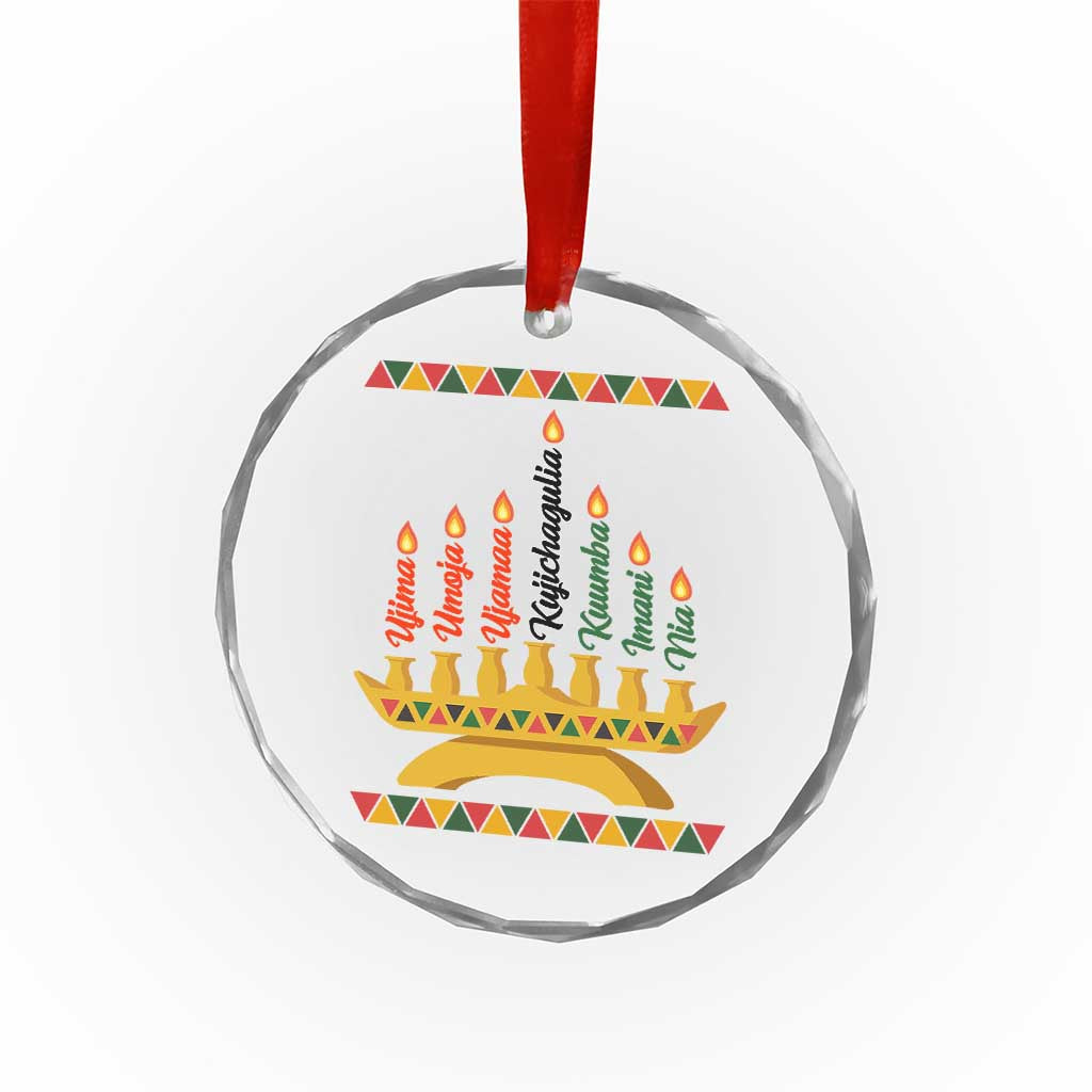 7 Principles Of Kwanzaa Crystal Glass Ornament Festival Of Lights African Heritage Gift - Print Your Wear