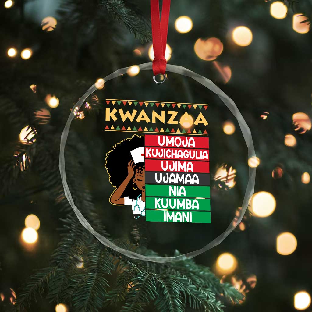 7 Principles Of Kwanzaa Crystal Glass Ornament Nurse Pride African American Heritage Gift TS12 Print Your Wear