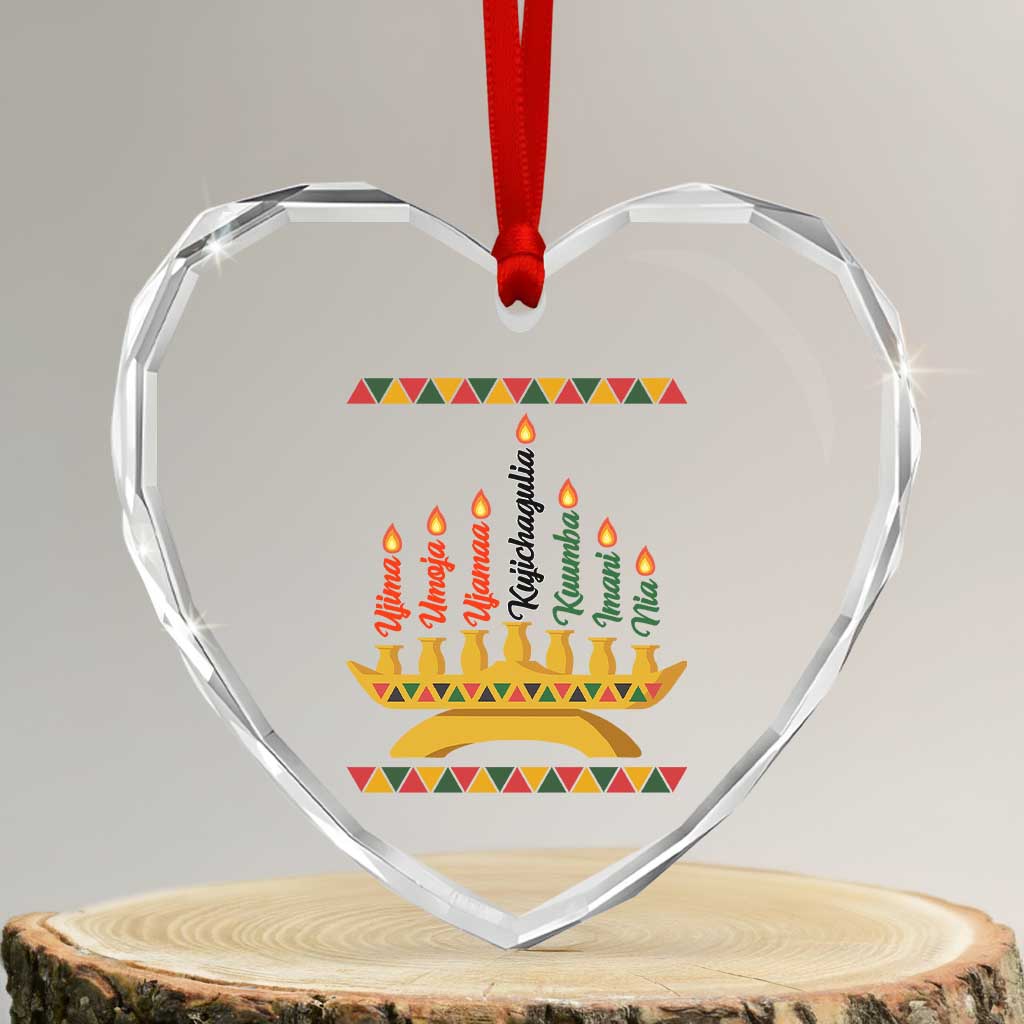 7 Principles Of Kwanzaa Heart Crystal Glass Ornament Festival Of Lights African Heritage Gift TS12 Transparent Glass 3'' Heart Print Your Wear