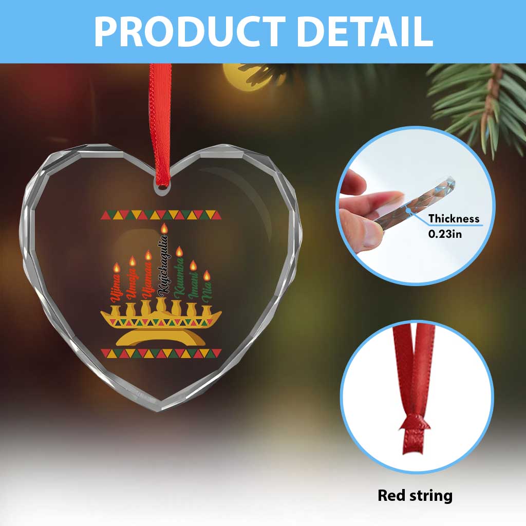7 Principles Of Kwanzaa Heart Crystal Glass Ornament Festival Of Lights African Heritage Gift TS12 Print Your Wear