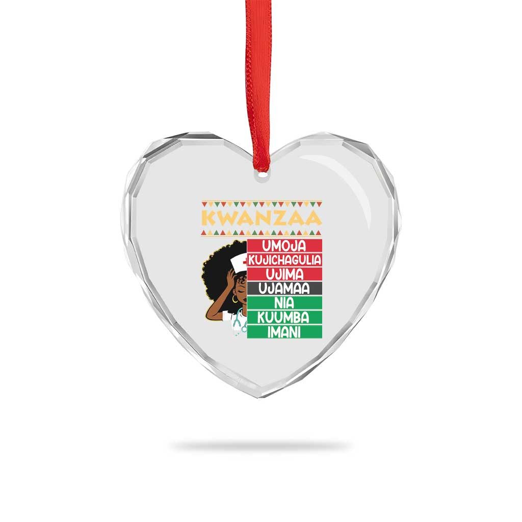 7 Principles Of Kwanzaa Heart Crystal Glass Ornament Nurse Pride African American Heritage Gift TS12 Print Your Wear