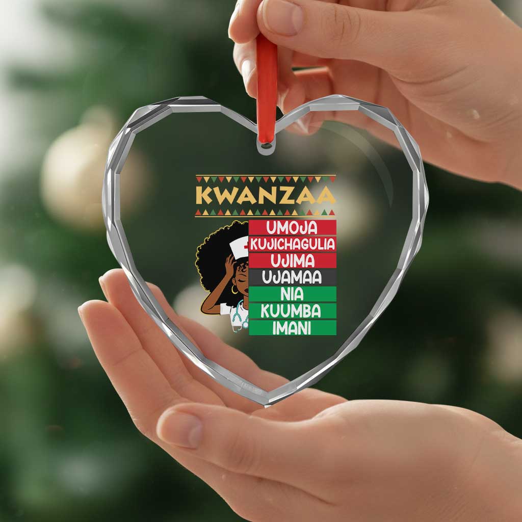 7 Principles Of Kwanzaa Heart Crystal Glass Ornament Nurse Pride African American Heritage Gift TS12 Print Your Wear