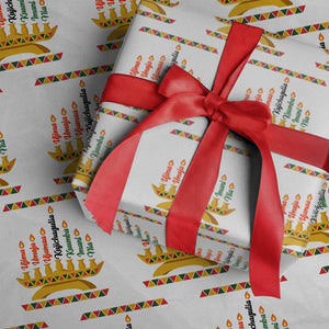 7 Principles Of Kwanzaa Wrapping Paper Roll Festival Of Lights African Heritage Gift TS12 White Print Your Wear