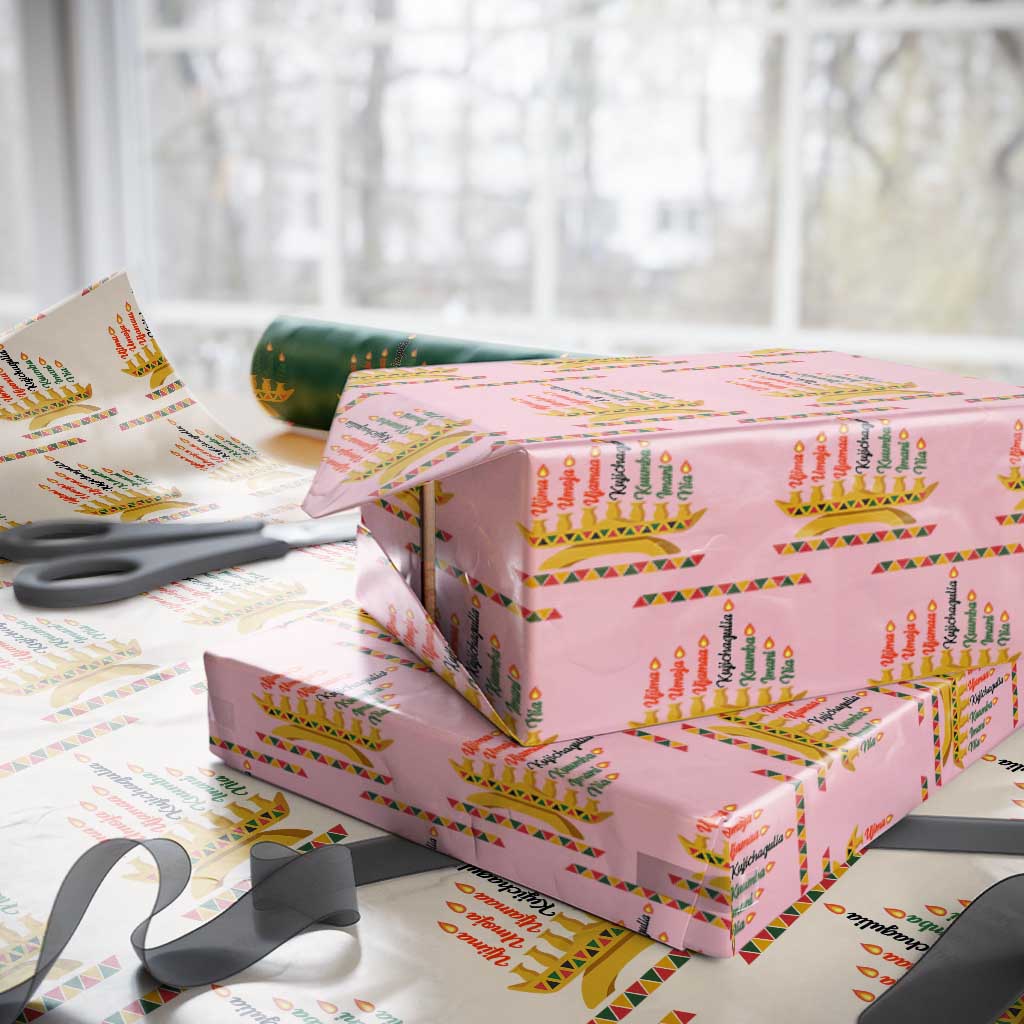 7 Principles Of Kwanzaa Wrapping Paper Roll Festival Of Lights African Heritage Gift TS12 Light Pink Print Your Wear
