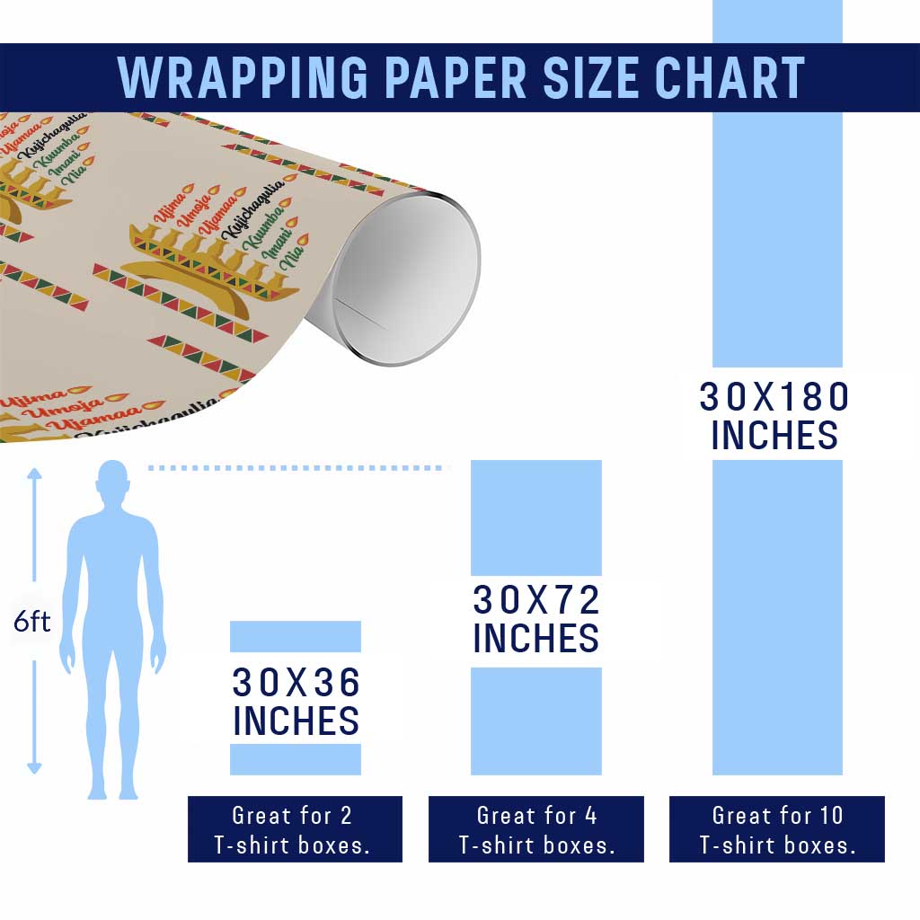 7 Principles Of Kwanzaa Wrapping Paper Roll Festival Of Lights African Heritage Gift - Print Your Wear