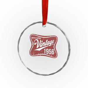 70th Birthday Beer Lover Vintage 1956 Limited Edition Crystal Glass Ornament Red Metal Beer Soft Sign Graphic