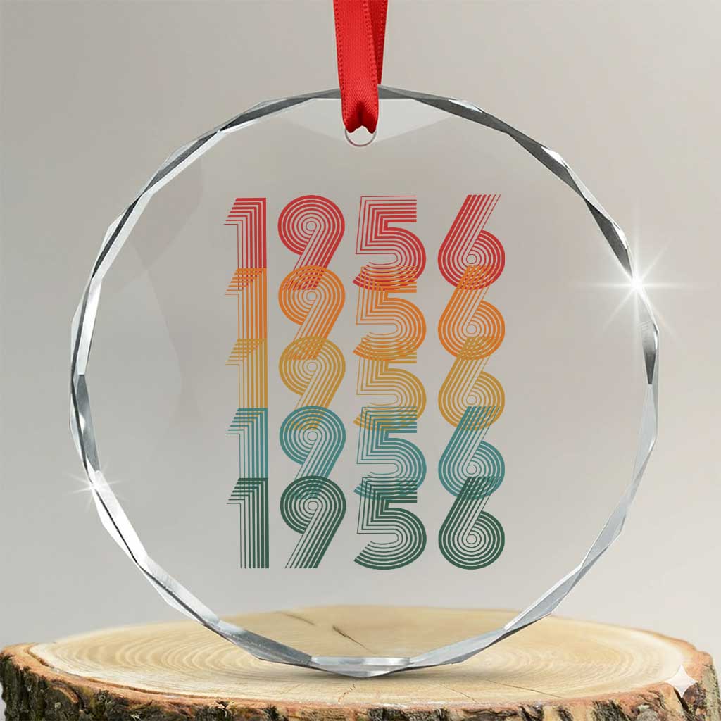 70th Birthday Crystal Glass Ornament Vintage 1956 Retro 70 Years Old Birthday