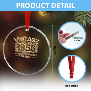 70th Birthday Gift For Men Crystal Glass Ornament Retro Camo 1956 Weird Being The Same Age As Old People TS10 Print Your Wear