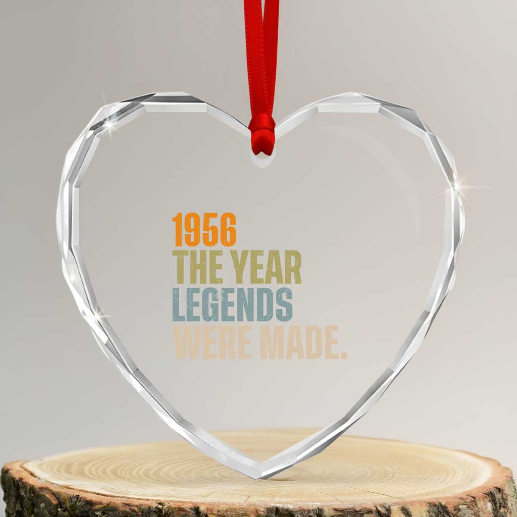 70th Birthday Gift For Men Heart Crystal Glass Ornament Vintage 1956 70 Years Old Birthday TS10 Transparent Glass 3'' Heart Print Your Wear