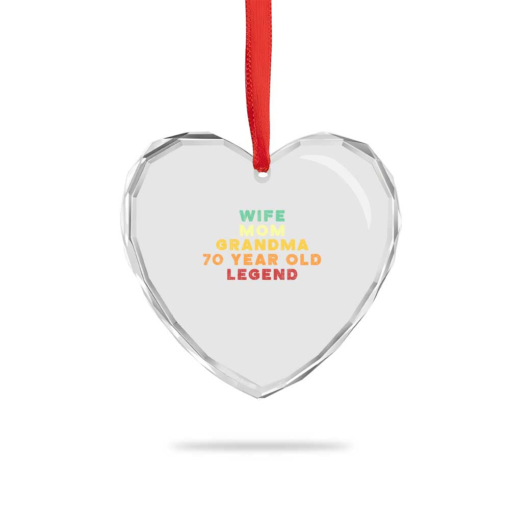 70th Birthday Gifts For Women Heart Crystal Glass Ornament Wife Mom Grandma 70 Year Old Legend TS10 Print Your Wear