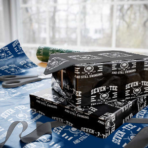 70th Birthday Golf Wrapping Paper Roll Funny Seven Tee And Still Swinging 70 Years Old TS11 Black Print Your Wear