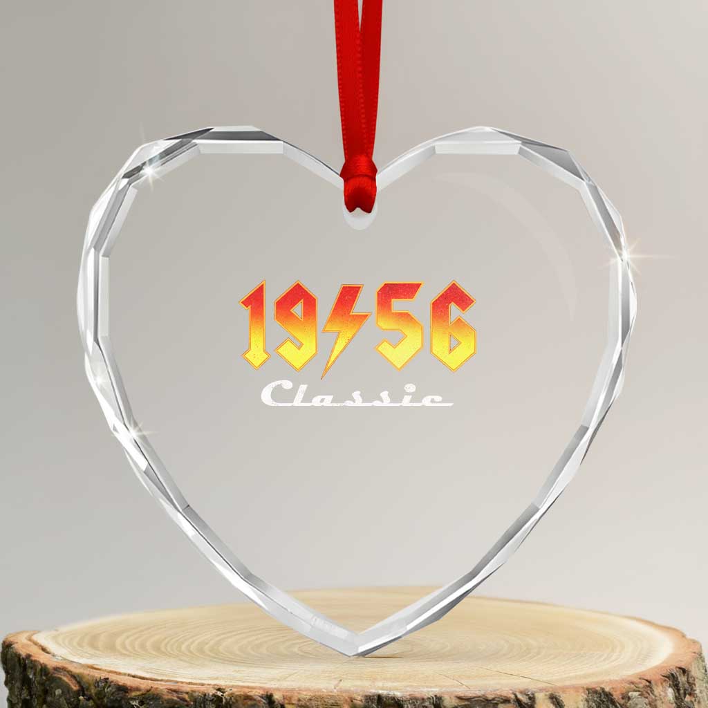 70th Birthday Heart Crystal Glass Ornament Classic Born 1956 Turning 70 Year Old TS10 Transparent Glass 3'' Heart Print Your Wear