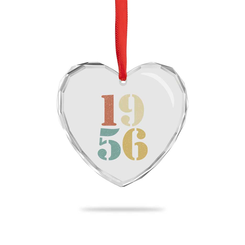 70th Birthday Heart Crystal Glass Ornament Classic Retro 1956 70 Year Old Gifts TS10 Print Your Wear
