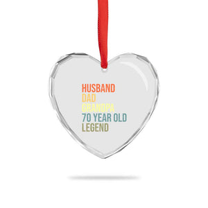 70th Birthday Heart Crystal Glass Ornament Husband Dad Grandpa 70 Year Old Legend TS10 Print Your Wear
