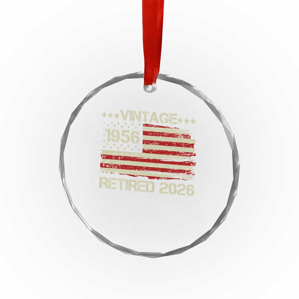 70th Birthday Retirement Crystal Glass Ornament Vintage 1956 Retired 2026 American Flag TS11 Print Your Wear