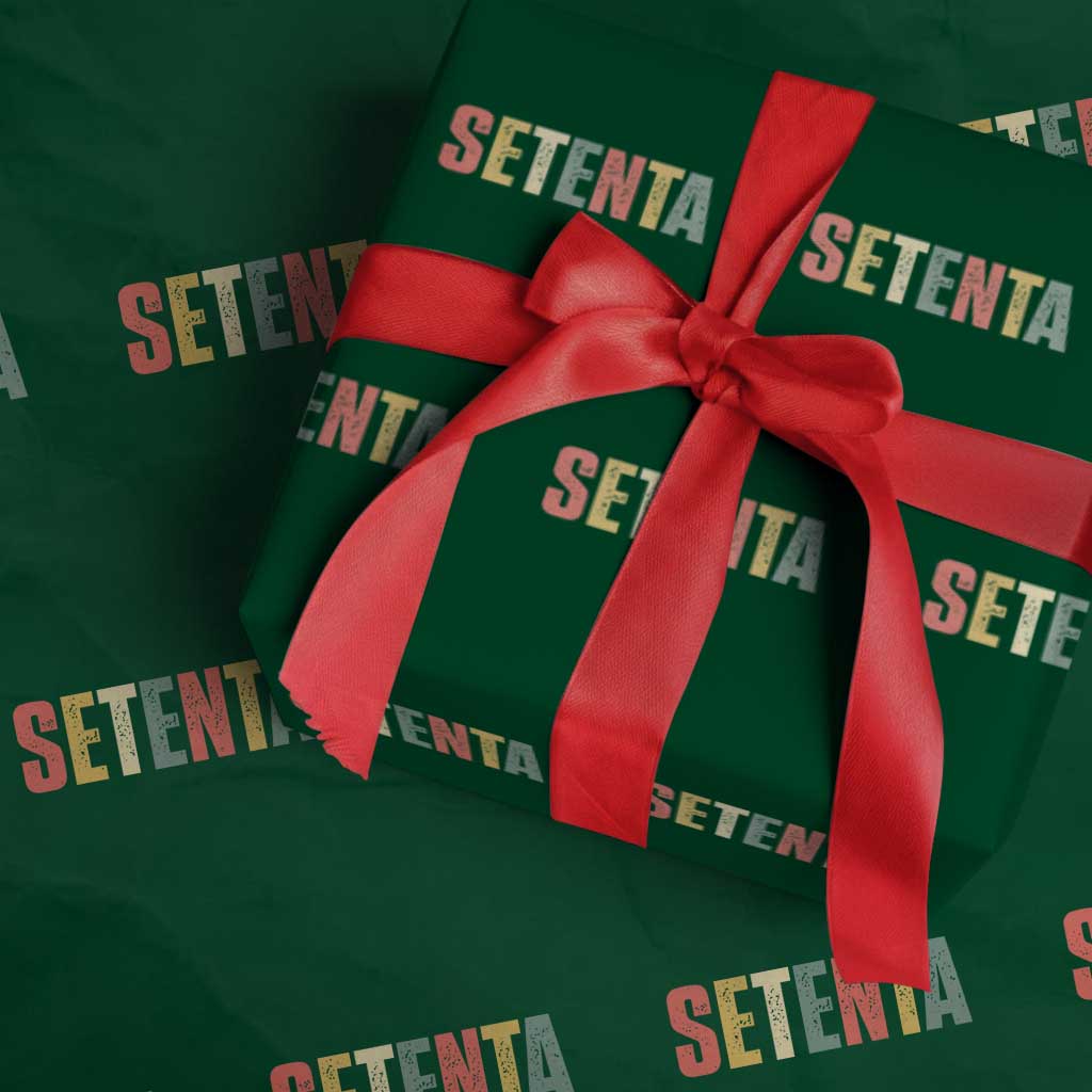 70th Birthday Setenta Wrapping Paper Roll Spanish Mexican 70 Years Old Bday TS11 Green Print Your Wear