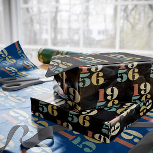 70th Birthday Wrapping Paper Roll Classic Retro 1956 70 Year Old Gifts TS10 Black Print Your Wear