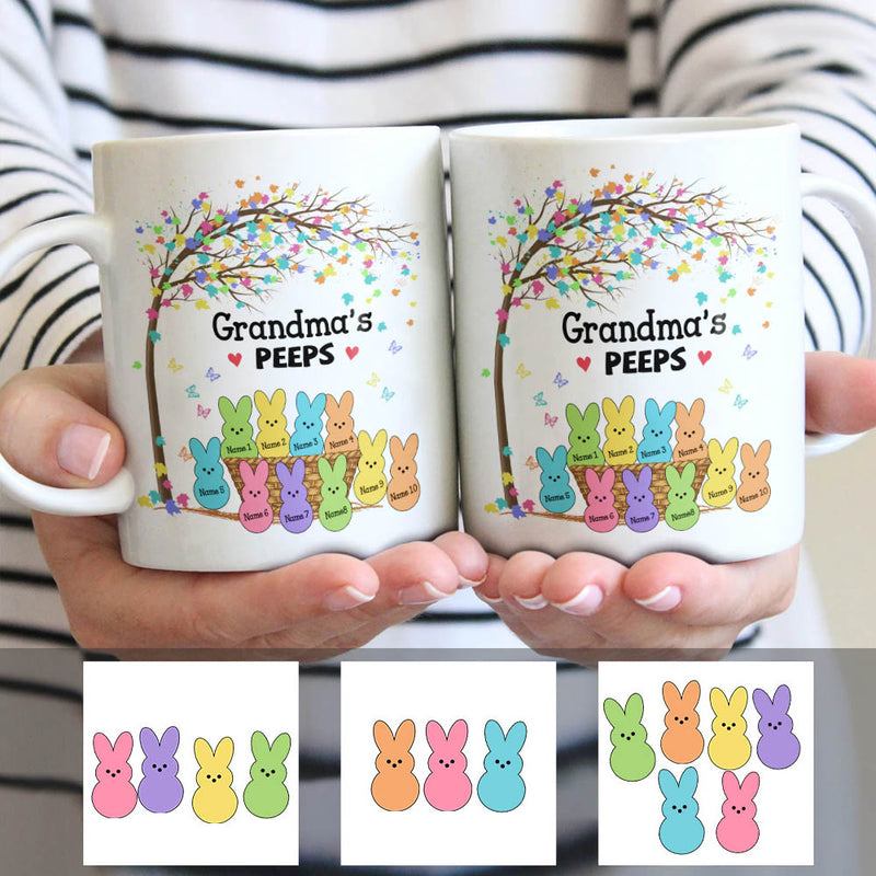 Easter Personalized Grandma Bunny Easter Mug CTM One Size 11oz size Custom - Printyourwear