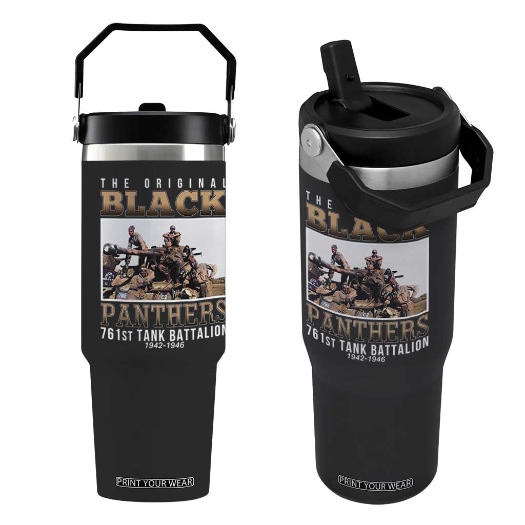 761st Tank Battalion Tribute Flip Straw Tumbler Black Panthers WW2 Heroes TS02 One Size: 30 oz Black Print Your Wear