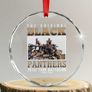 761st Tank Battalion Tribute Crystal Glass Ornament Black Panthers WW2 Heroes TS02 Transparent Glass 3'' Circle Print Your Wear