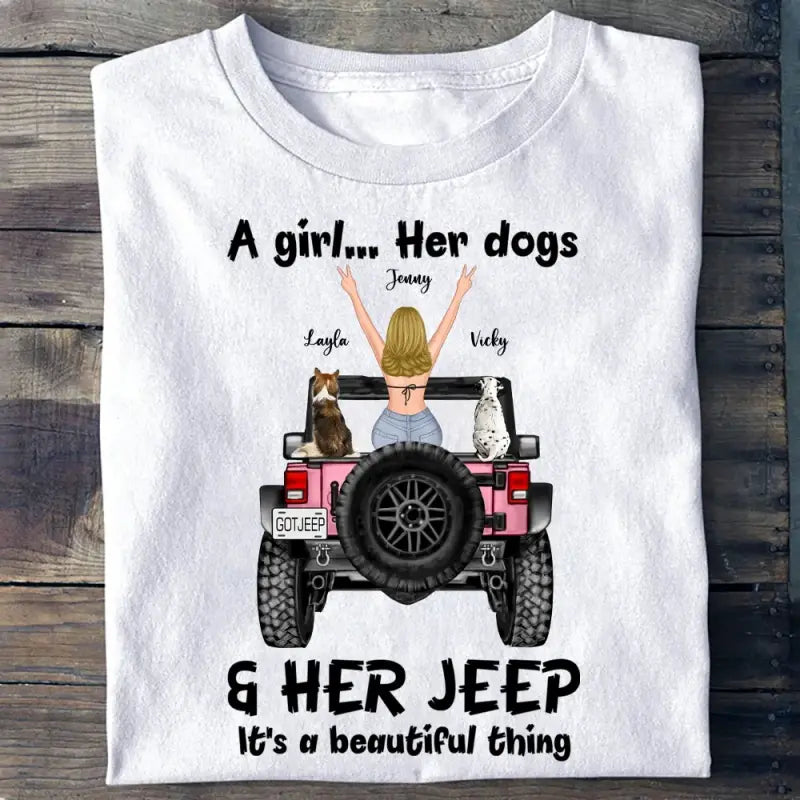 Custom JP T Shirt Off Road Dog Mom, A Girl Her Dogs CTM Youth Custom - Printyourwear