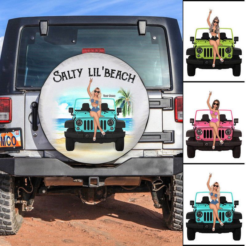 Custom JP Tire Cover With Camera Hole, Salty Lilbeach JP Girl NO.1 Spare Tire Cover CTM Custom - Printyourwear