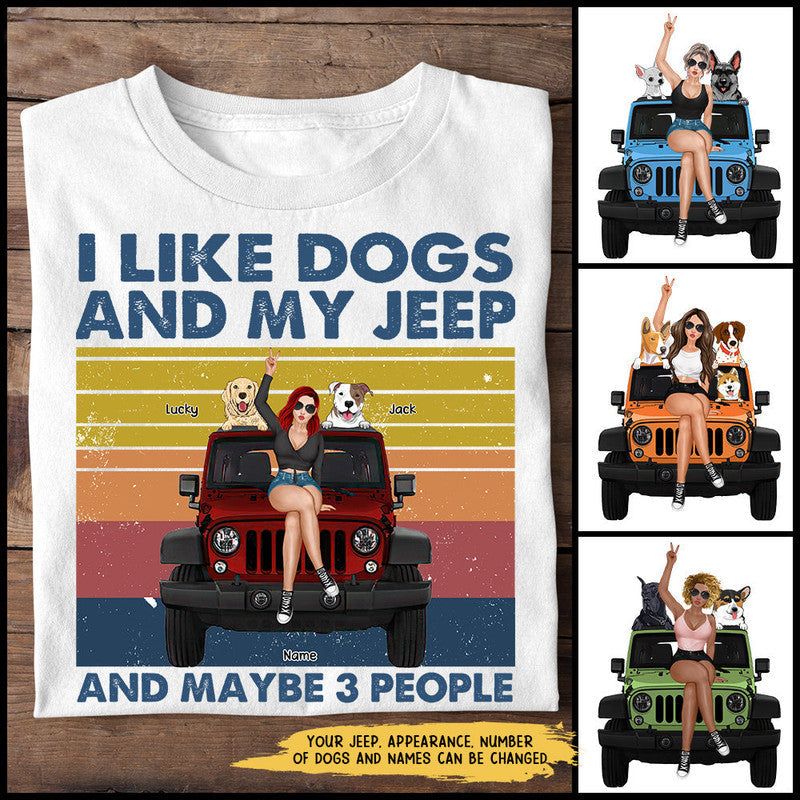 Custom Jeep Tee Shirts I Like Dogs and My Jeep and Maybe 3 People NO.3 CTM Custom - Printyourwear