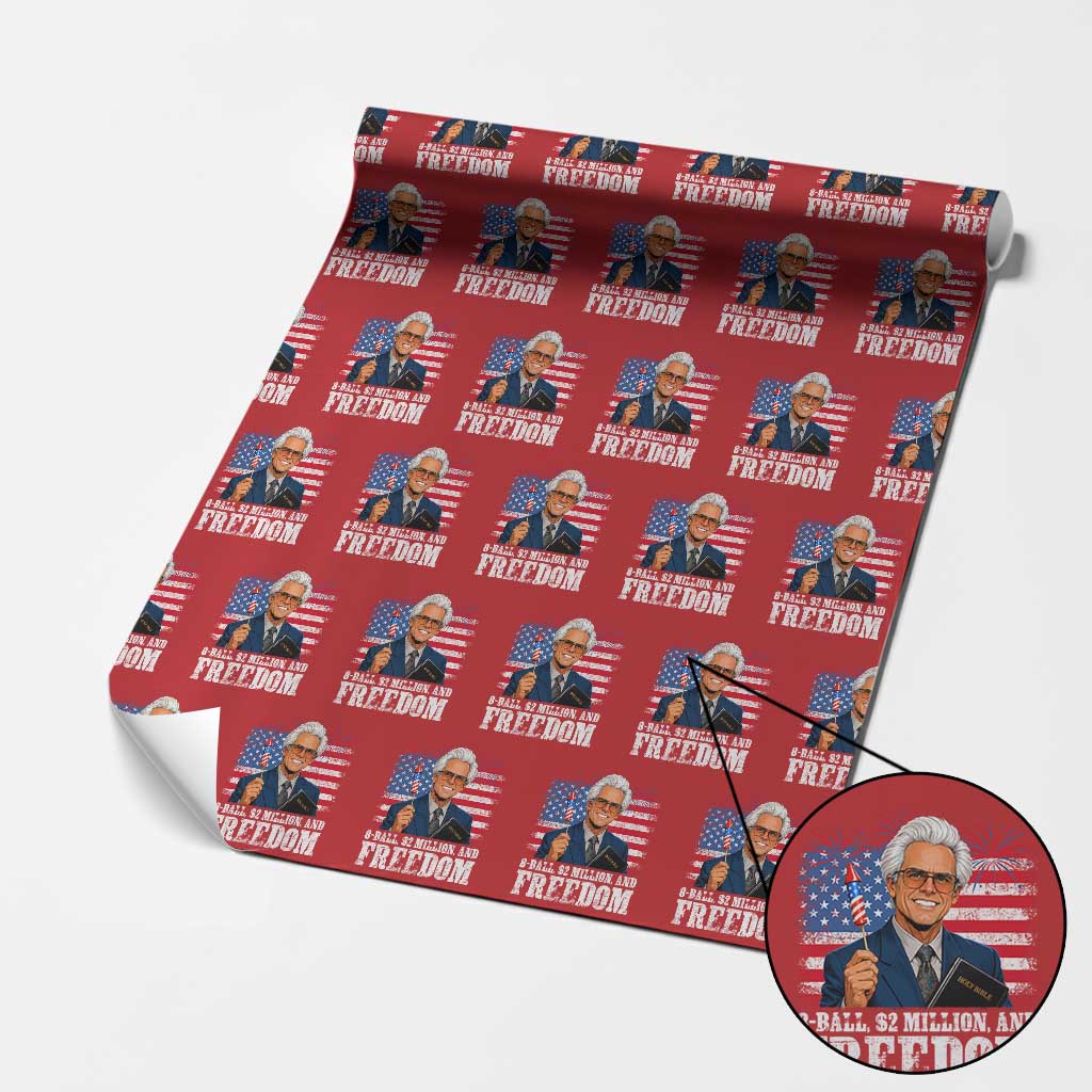 8 Ball 2 Million Dollars And Freedom Wrapping Paper Roll Billy Meme Baby 4th of July