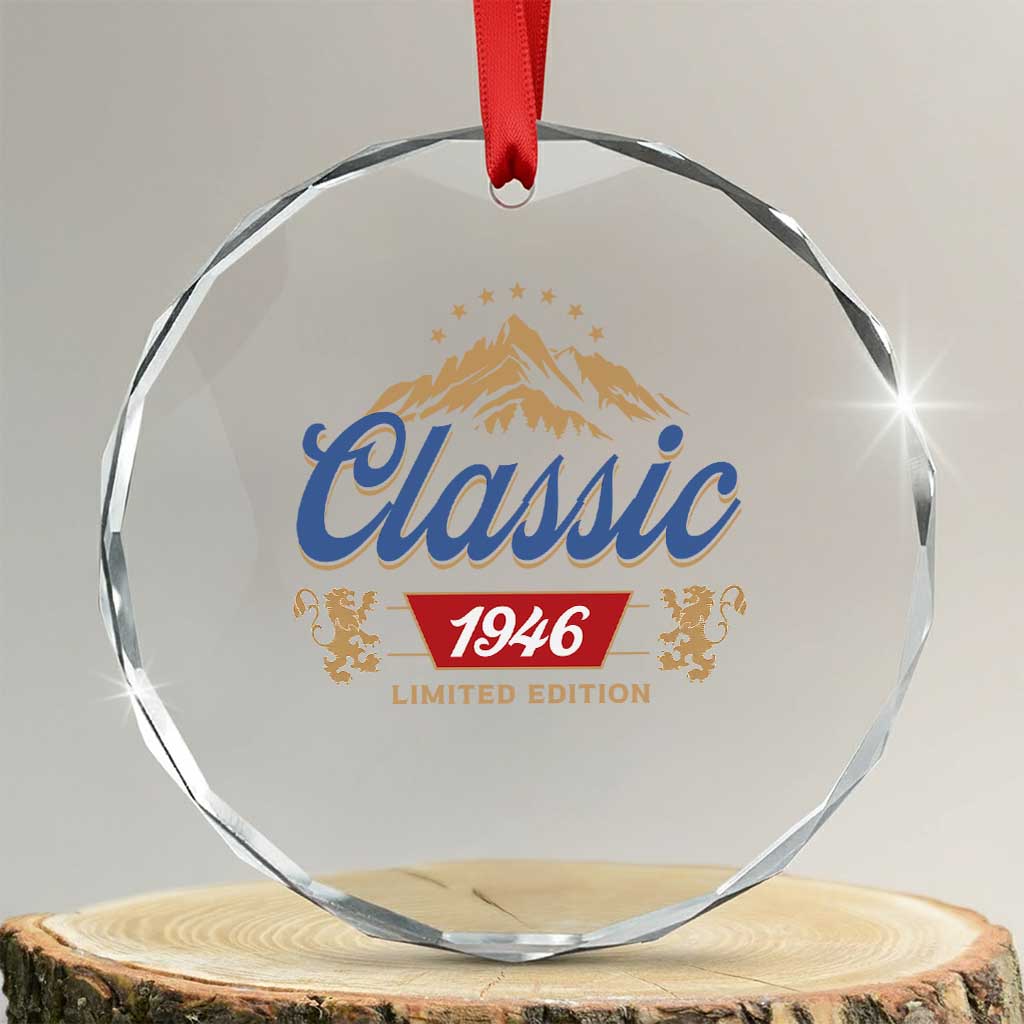 80th Birthday Beer Classic 1946 Limited Edition Crystal Glass Ornament Funny Gifts for 80 Year Olds