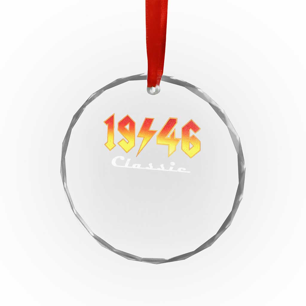 80th Birthday Crystal Glass Ornament Classic Born 1946 Turning 80 Year Old TS10 Print Your Wear
