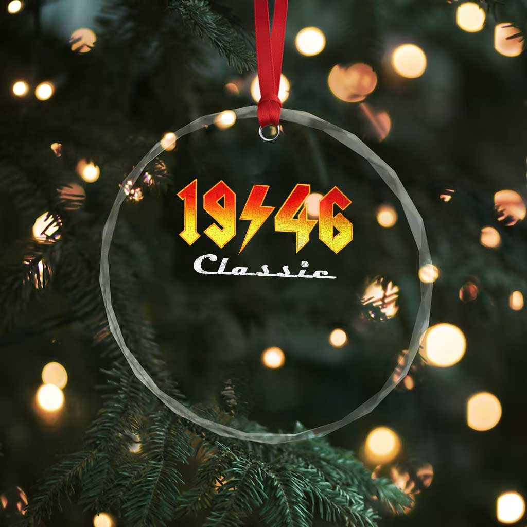 80th Birthday Crystal Glass Ornament Classic Born 1946 Turning 80 Year Old TS10 Print Your Wear
