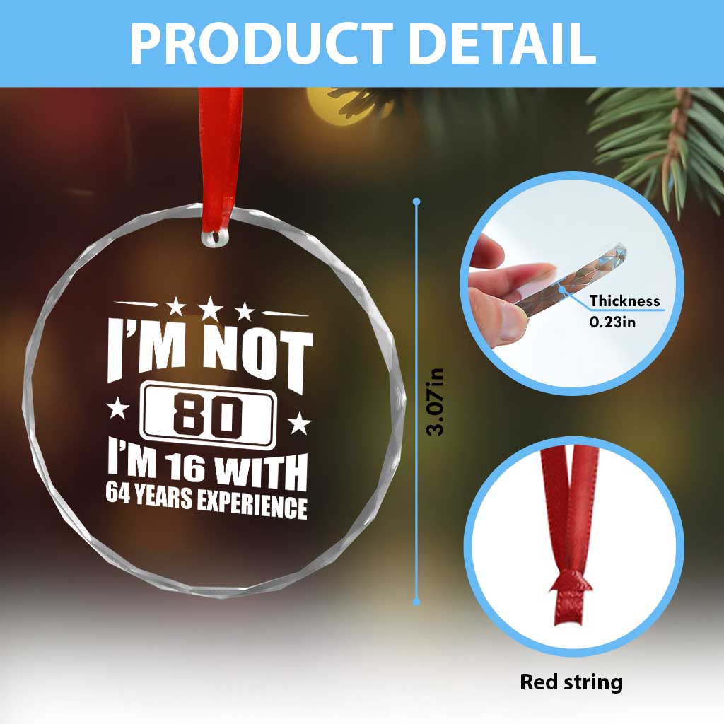 80th Birthday Crystal Glass Ornament Funny Saying 80 Year Old Gift TS10 Print Your Wear